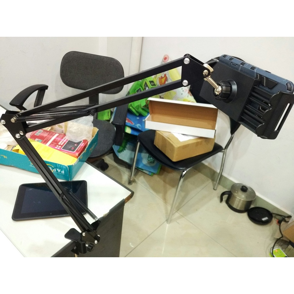 Giá đỡ điện thoại,ipad kẹp đầu giường, cạnh bàn đa năng xoay 360 độ điều chỉnh mọi góc độ kẹp điện thoại