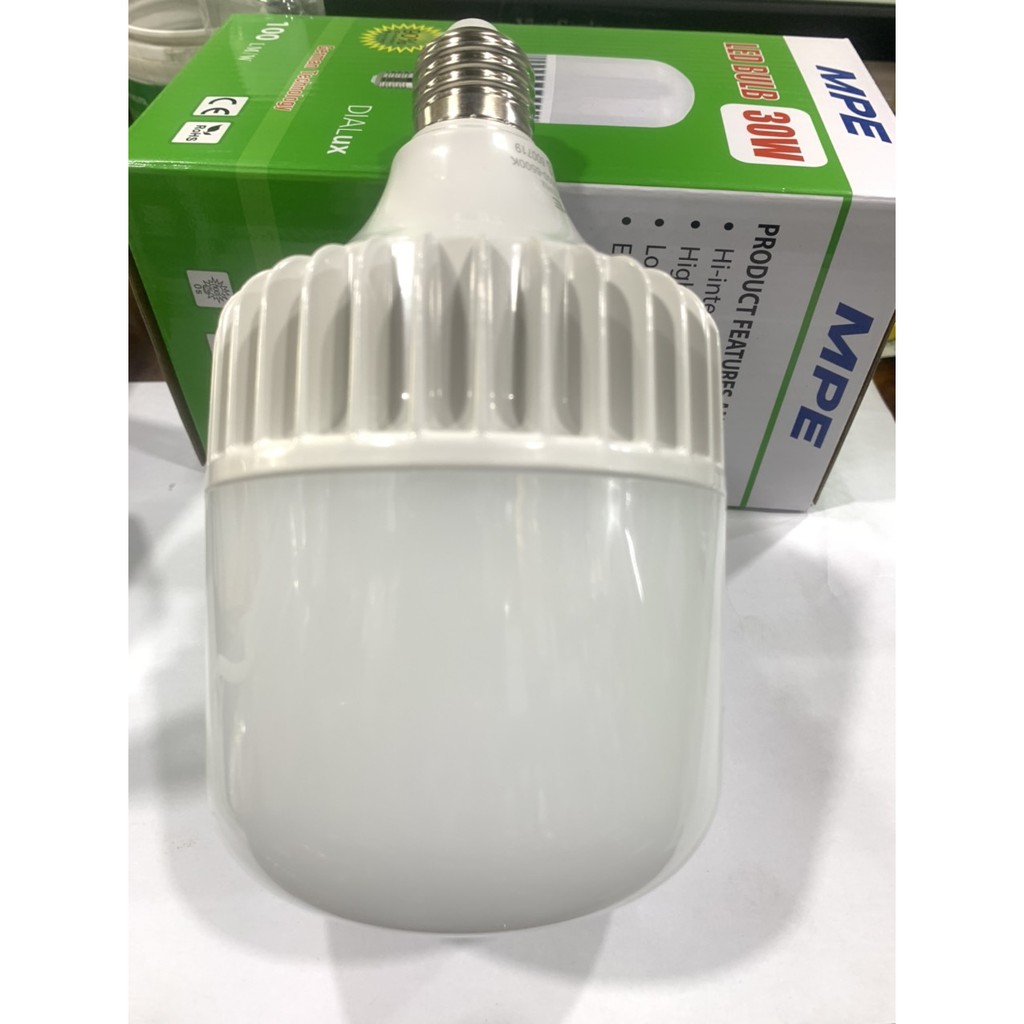 Bóng đèn Led búp trụ MPE- bóng Led trụ 20w 30w  mpe thân nhôm ánh sáng trắng [CHÍNH HÃNG]