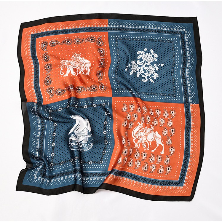 KHĂN LỤA VUÔNG MẪU MỚI HỌA TIẾT TRẺ TRUNG HIỆN ĐẠI 70X70CM
