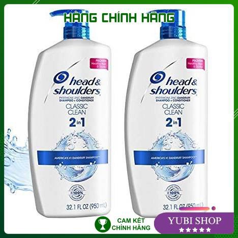 [HÀNG AUTH] DẦU GỘI HEAD AND SHOULDER 2 IN 1 - MỸ - DẦU GỘI XẢ HEAD &amp; SHOULDER CLASSIC CLEAN 2 IN1 950ML  - Hot