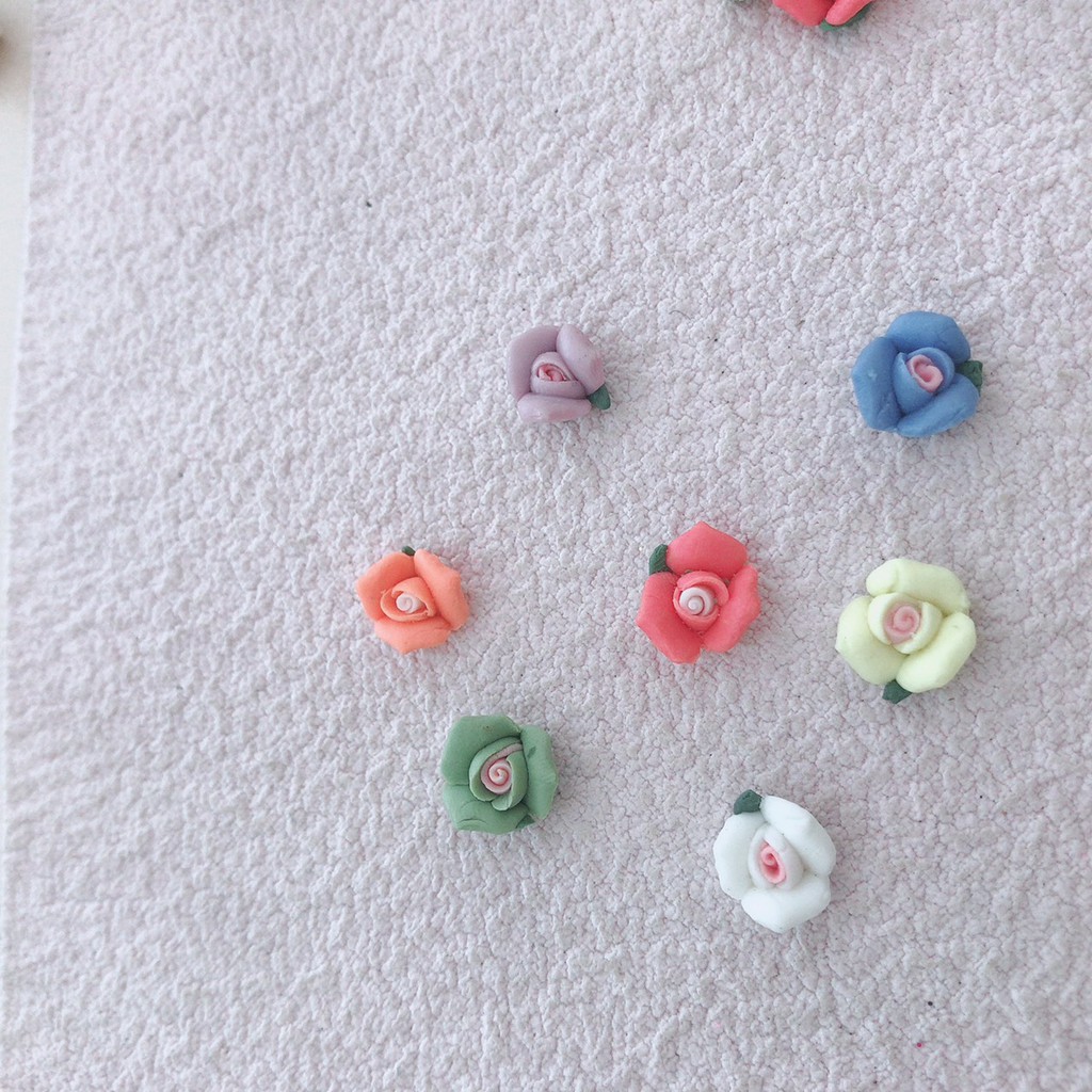 Hoa hồng nhựa đất sét trang trí handmade