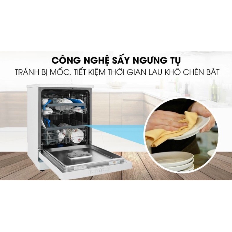 Máy rửa chén đôc lập có Sấy Candy CDPN4D620PW ( Hàng mẫu trưng bày NEW Bảo hành chính hãng 2 năm)