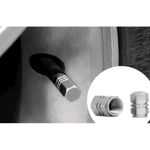 Bộ 04 ốc , nắp chụp trang trí đầu van, vòi bơm hơi bánh xe, lốp xe ô tô, xe máy, xe hơi, xe máy