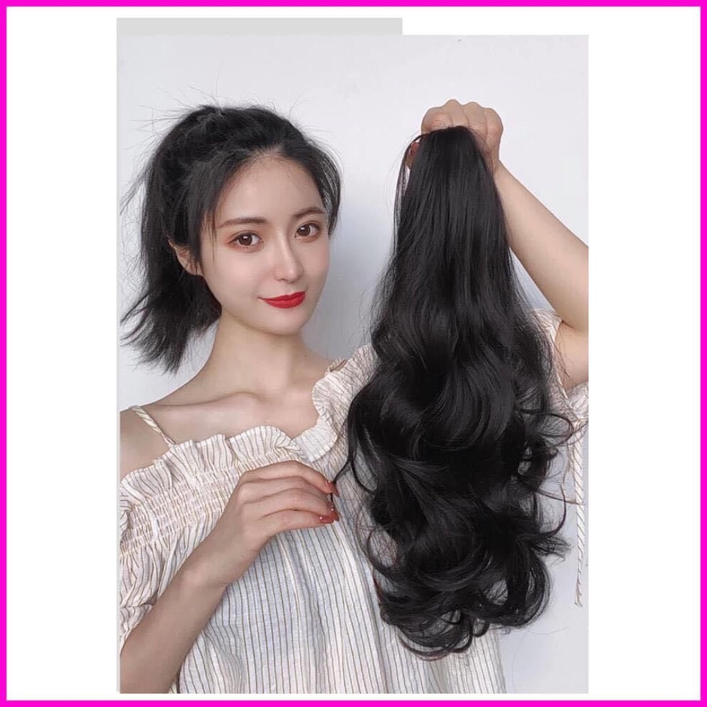 Tóc giả nữ ❤️FREESHIP❤️ Tóc giả ngoạm xoăn 40cm