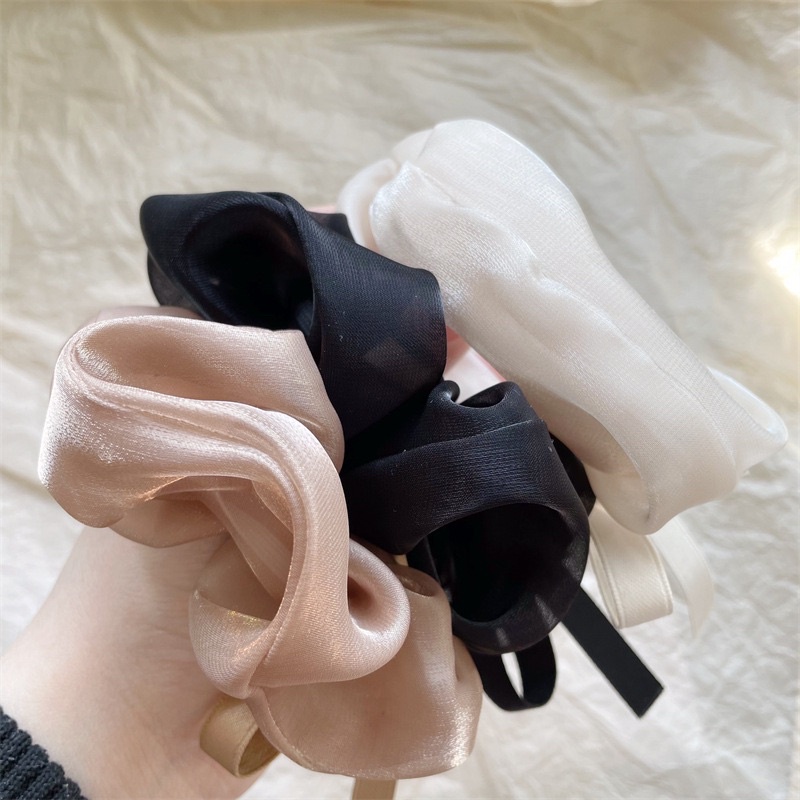 Cột tóc dây buộc tóc voan óng đính mặt sang trọng C17