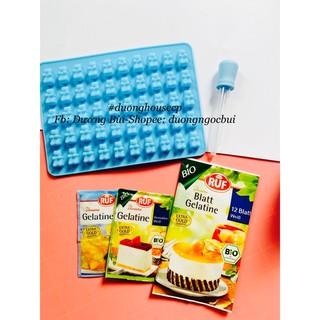 (date 12/2022) Gelatine Ruf (dạng lá ) có 12 lá hữu cơ làm thạch,kẹo dẻo cho bé