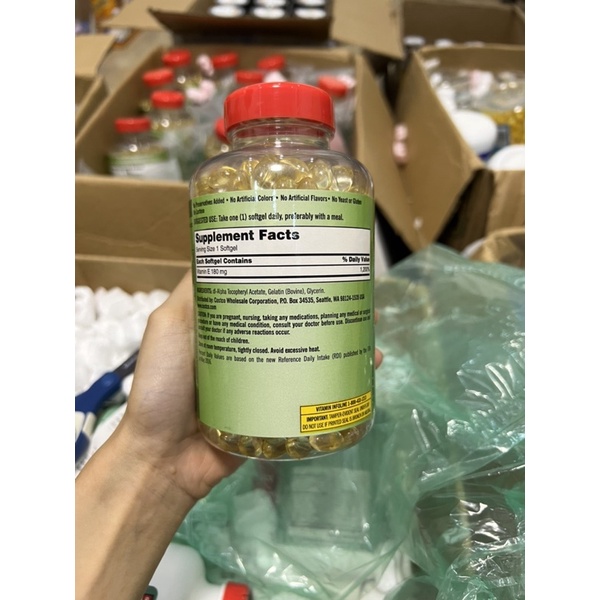 Vitamin E Kirkland 400IU 500 viên của Mỹ, Date 2026, Hàng air