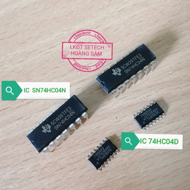 IC số 74HC04 SN74HC04  chân cắm DIP14,chân dán SOIC14