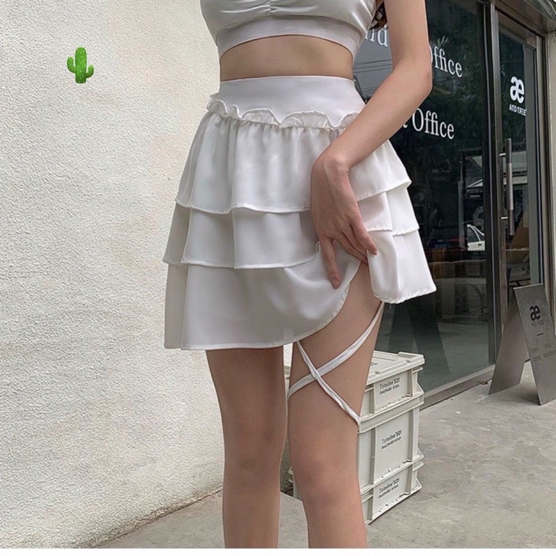 Chân Váy Voan Tầng Cột Dây Sexy Chất Voan Đẹp