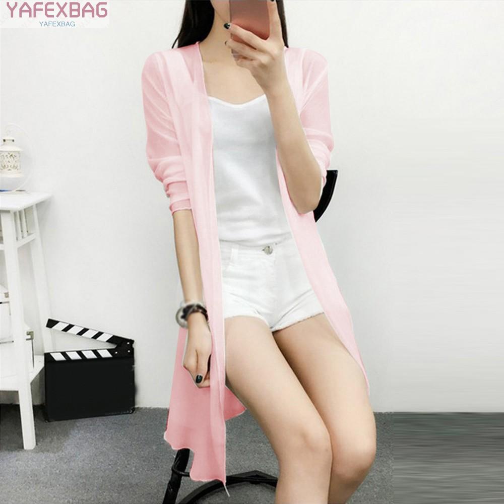 Áo khoác tay dài chất liệu voan thời trang mùa hè