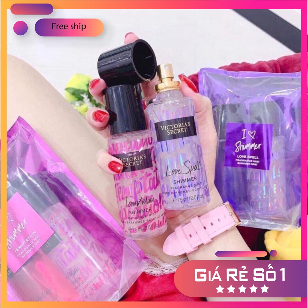Set 2 Xịt thơm body Victoria’s Secret I Love Shimmer Gift Set
