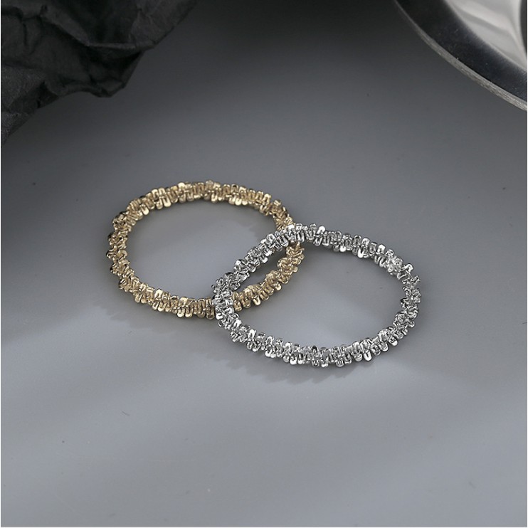 Nhẫn kim loại mạ bạc đơn giản xinh xắn cho nữ