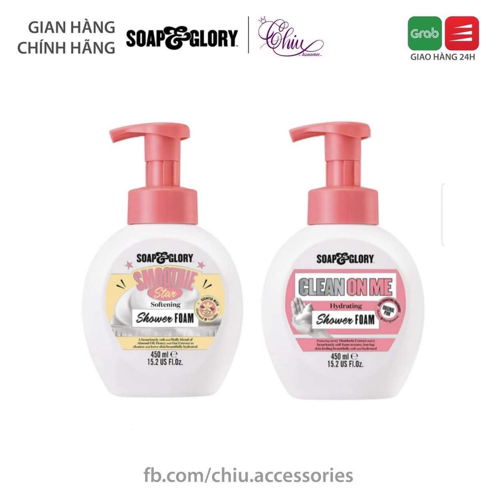 Sữa tắm dạng bọt siêu tiết kiệm Soap & Glory shower foam dưỡng ẩm mềm mịn da 450ml