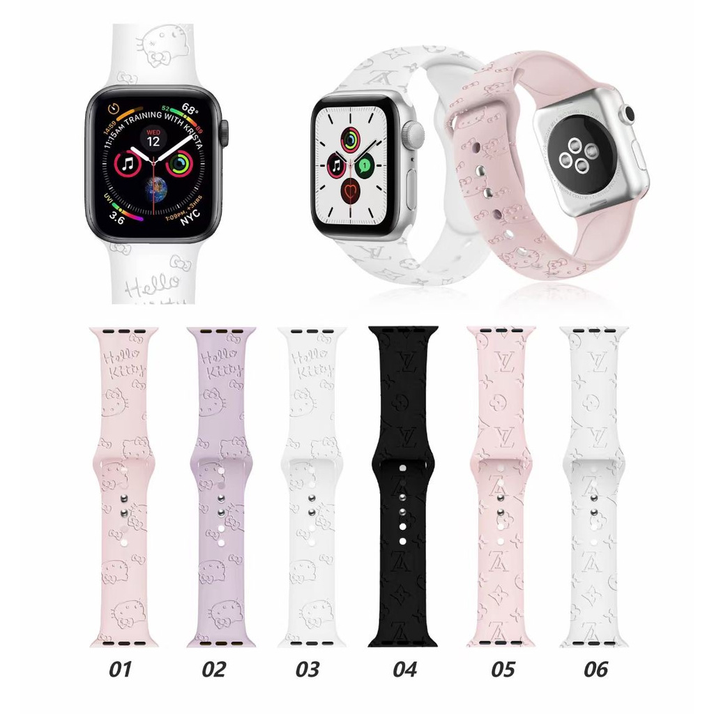 Dây đeo họa tiết hoạt hình cho đồng hồ thông minh Apple Watch 1 2 3 4 5 6 7 Se 45mm 4
