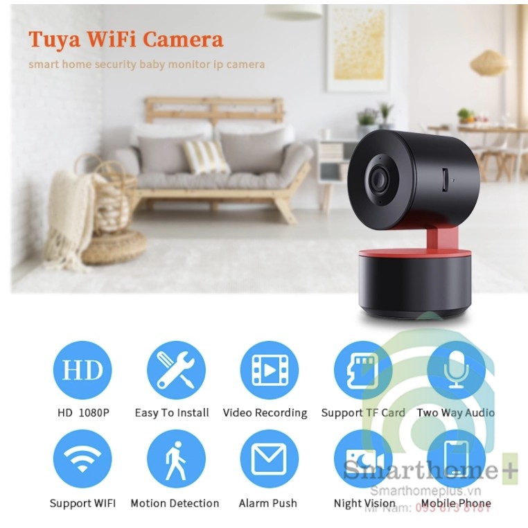 Camera IP Trong Nhà Bám Chuyển Động 1080P Tuya SHP-SC012