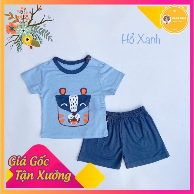 Bộ Cộc Tay Kwoo Cho Bé Trai Gái Chất Cotton Loại 1, Áo Thun Lạnh Thấm Hút Mồ Hôi, Siêu Mịn, Siêu Mát
