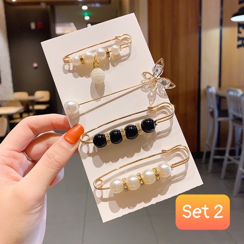 Set khuy cài quần áo đính đá sang trọng tiện lợi - trâm ghim cài áo - Dumi Shop