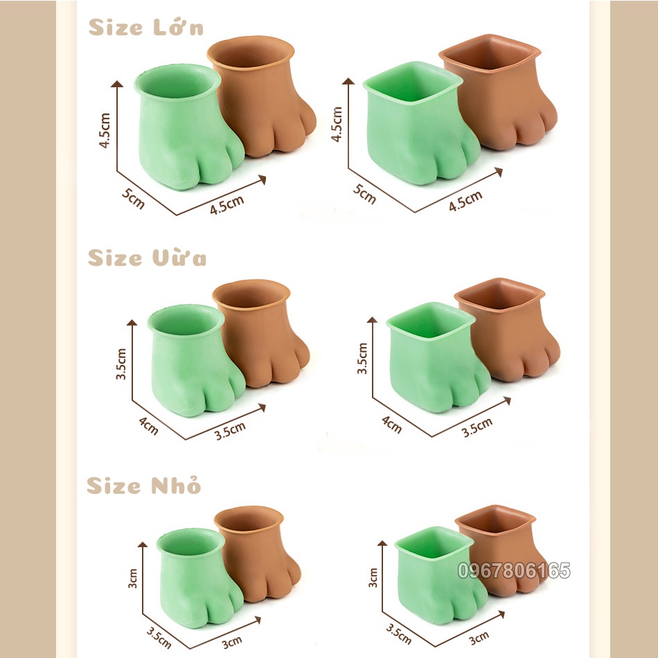 Bộ 4 Miếng Silicon Bọc Chân Bàn Ghế Hình Chân Mèo Dễ Thương