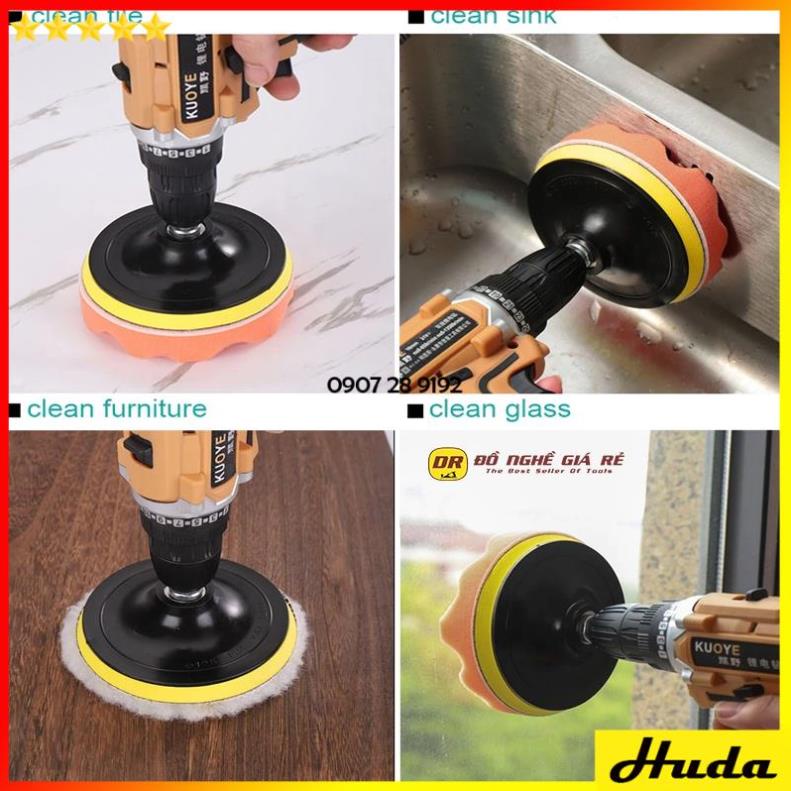 Bộ Phớt Đánh Bóng Xe ⚡️FREESHIP⚡️ Bông đánh bóng xe - Đầu Đánh Bóng Gắn Máy Khoan