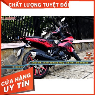 Tem Trùm Xe Exciter 150 MX Đỏ Đen