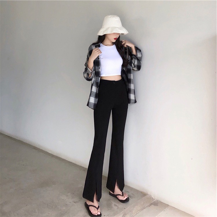 Quần Loe Nữ Xẻ Ống Công Sở Không Nhăn, Quần Tây Nữ Cạp Cao Tôn Dáng Ống Vẩy OHO CLOTHING QL02