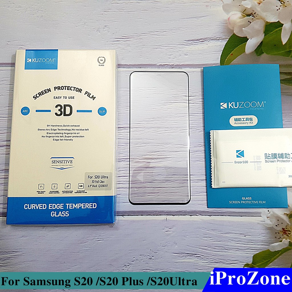Kính cường lực full màn cho Samsung S20 , S20 Plus , S20 Ultra , chính hãng KuZoom 3D