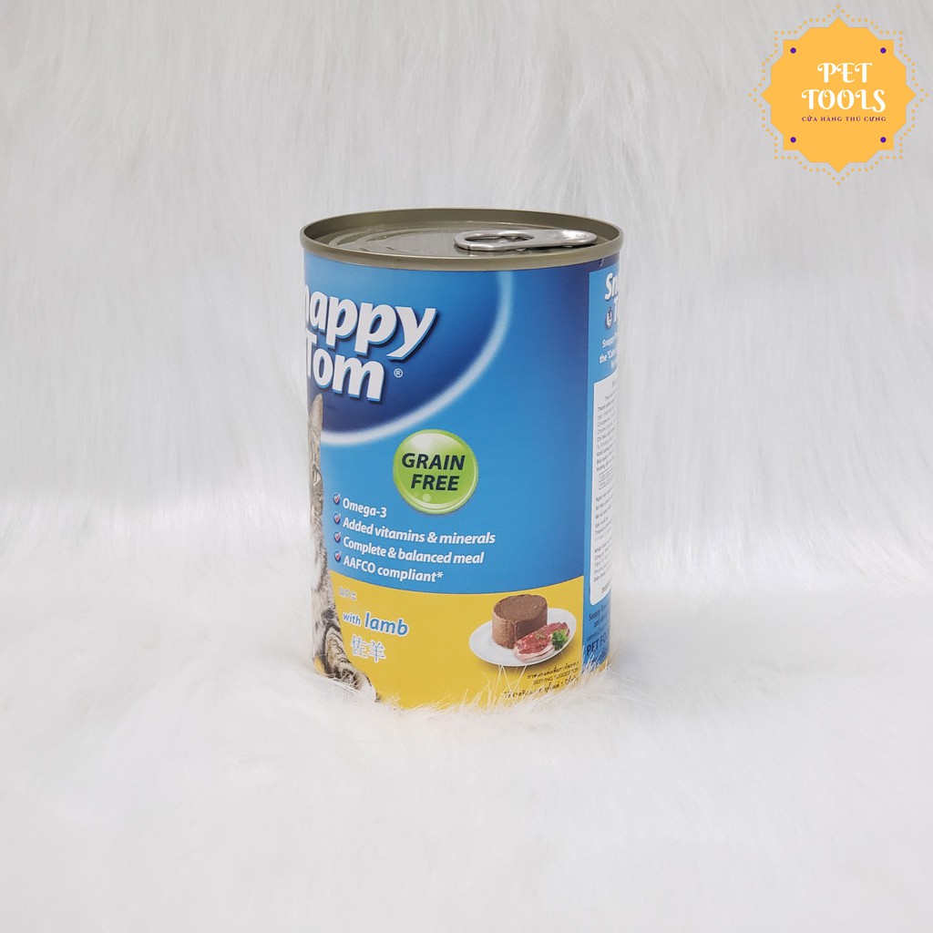 Pate Snappy Tom lon 400g thức ăn hỗn hợp làm từ thịt tươi dành cho mèo mọi lứa tuổi PET TOOLS