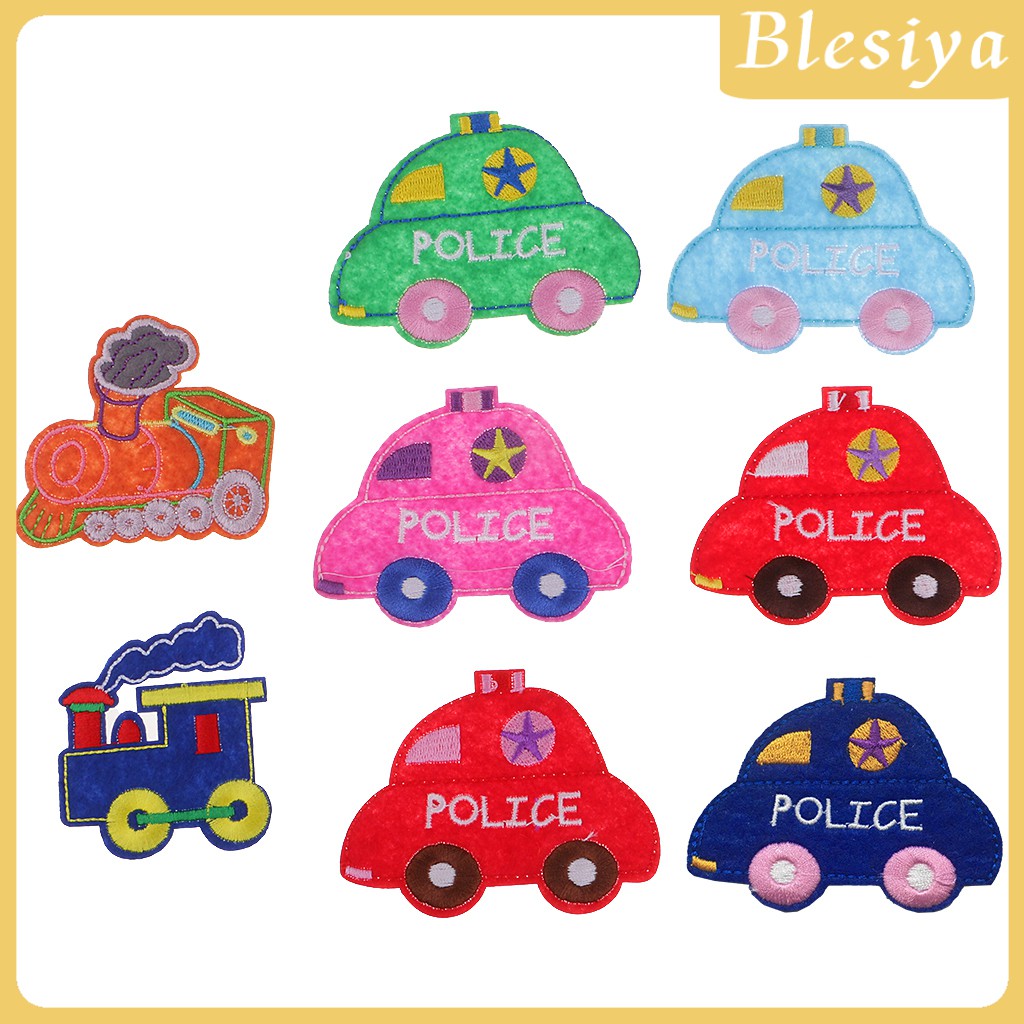 Set 8 Sticker Ủi Thêu Hình Xe Hơi
