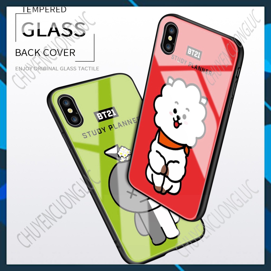 [SALE] Ốp điện thoại mặt kính cường lực hình TATA SHOOKY RJ SUGA COOKY cho SAMSUNG GALAXY S20 PLUS S20 ULTRA