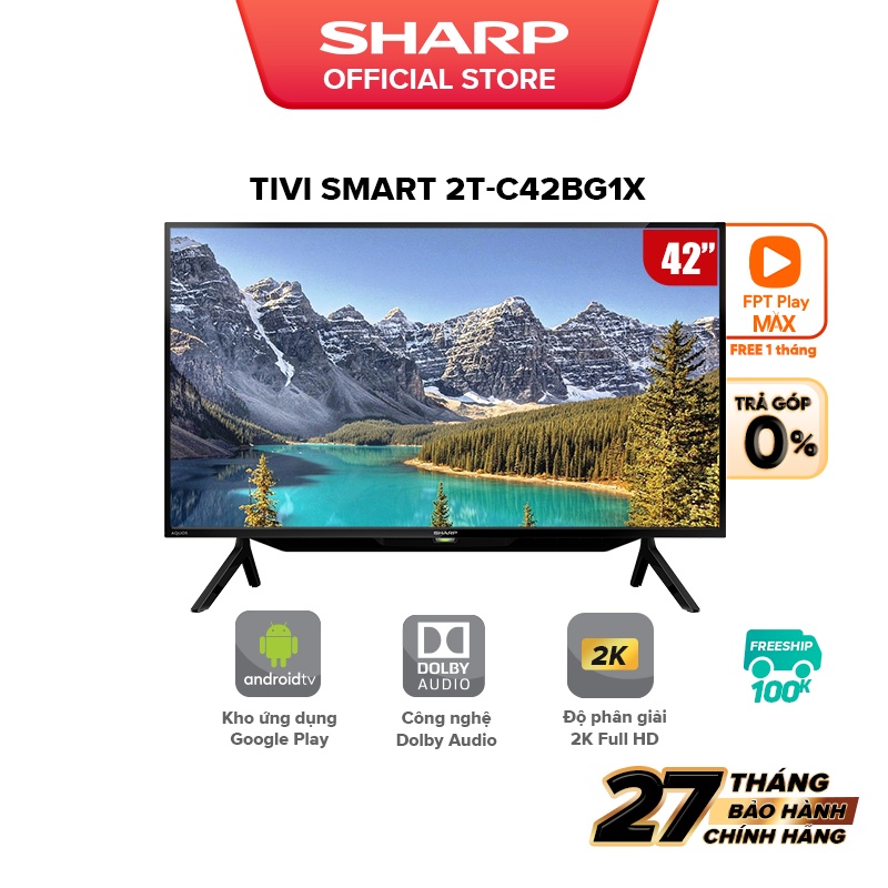 Tivi LED Full HD 42 inch Sharp 2T-C42BG1X - Hàng Malaysia Bảo Hành Chính Hãng 27 tháng