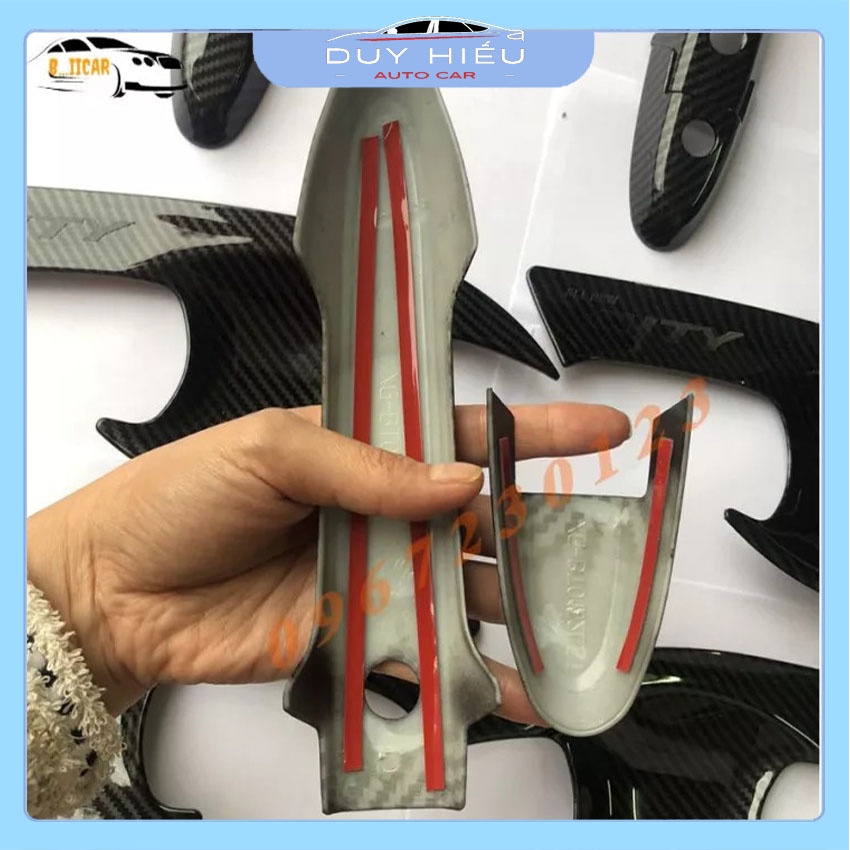 Bộ ốp tay và hõm cửa Honda City 2021 vân cacbon chống xước siêu đẹp và bền bỉ với thời gian
