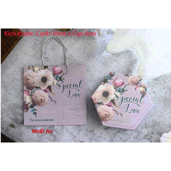 Hộp giấy lục giác đựng bánh Special Love (5 bộ)