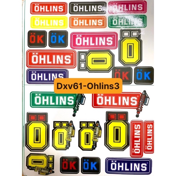Mẫu 61 Ohlins 3 - Tem sticker decal dán hình logo Ohlins đầy màu sắc cho xe máy điện thoại laptop mũ bảo hiểm