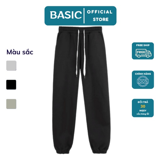 Quần Jogger Nam Nữ Trơn Basic Phong Cách Thể Dục Thể Thao Năng Động Cá Tính Unisex Màu Đen