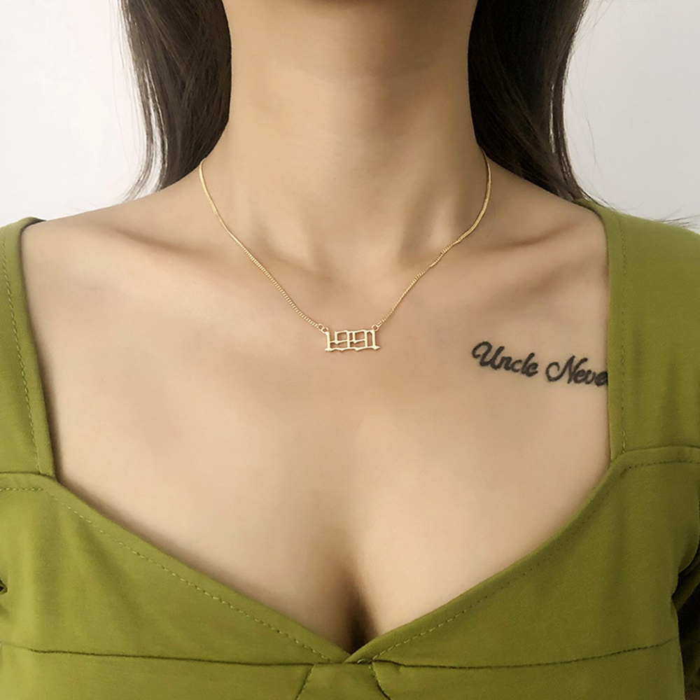 Vòng cổ Mặt Kỹ Thuật Số Đơn Giản Thời Trang