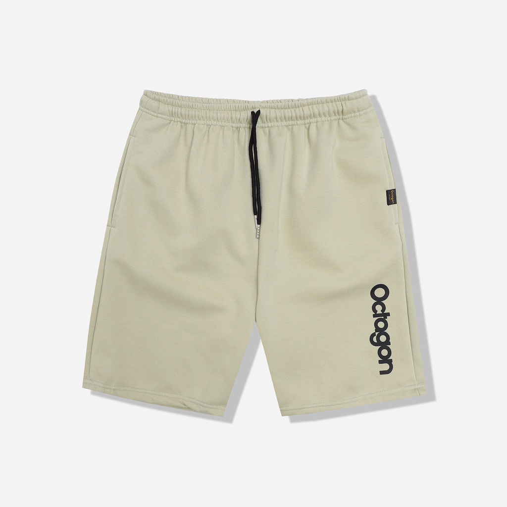 Quần Shorts Unisex Nam Nữ OCTAGON Màu Xanh Đậu Chất Liệu Nỉ Bông Cao Cấp