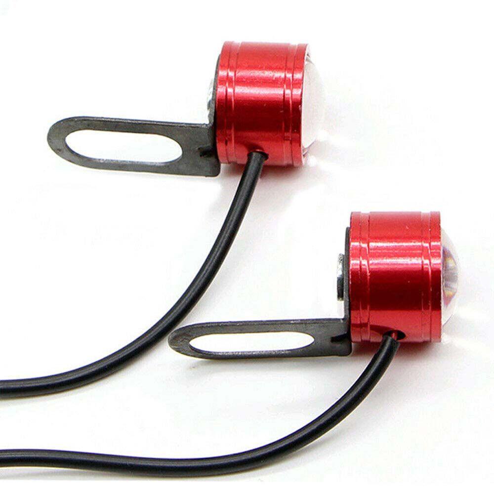 Đèn LED Tín Hiệu DC 12V DRL 3 Bóng Bằng Nhôm Gắn Gương Chiếu Hậu Cho Xe Mô Tô