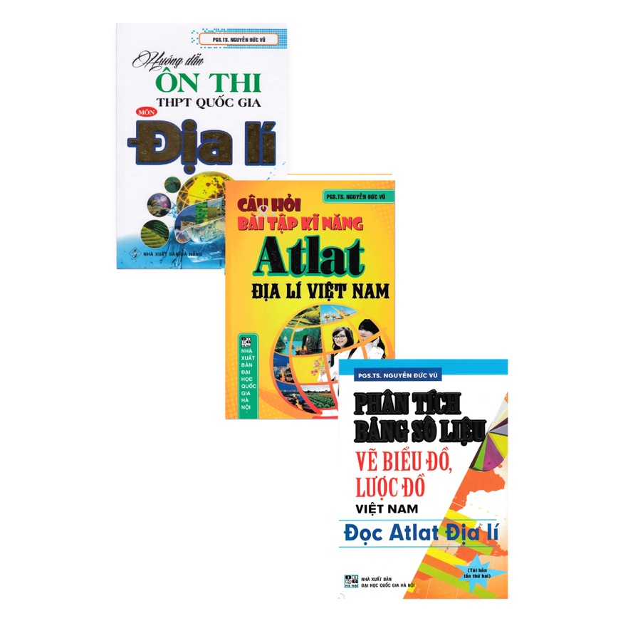 Sách - Combo Hướng Dẫn Ôn Thi Môn Địa Lí + Câu Hỏi Và Bài Tập Atlat Địa Lí Việt Nam + Đọc Atlat Địa Lí
