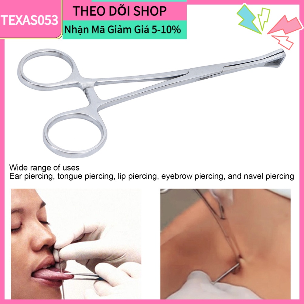 [Hàng Sẵn] Bộ Dụng Cụ Xỏ Khuyên Cơ Thể Kìm định vị 14G ‑ 18G Kim cho Lưỡi môi Lông mày Tai Rốn【Texas053】