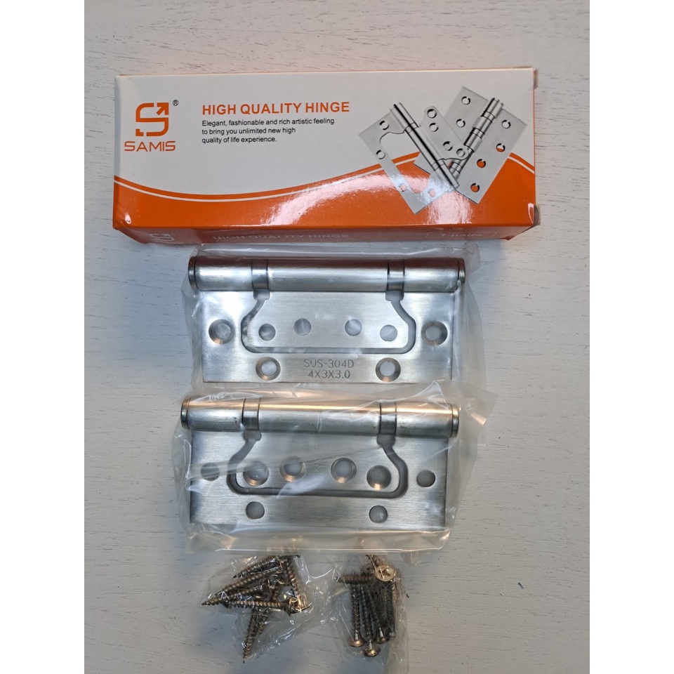 Bản lề âm dương, bản lề cánh bướm lắp cửa gỗ, cửa nhựa, cửa nhôm + kèm vít