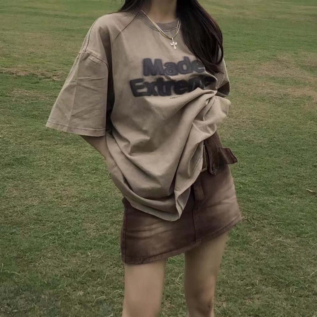Chân Váy Denim Chữ A Lưng Cao Màu Nâu Phong Cách Âu Mỹ Thời Trang Mùa Hè Hàng Mới Dành Cho Bạn Nữ