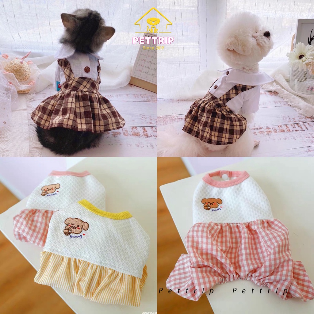 Quần Áo Cho Chó Mèo Mùa Hè Quần Áo Thú Cưng Cute Váy Cho Chó Hàn Quốc Pettrip.