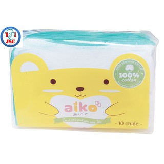 Khăn Sữa Nhật Cao Cấp Aiko (bịch 10 Khăn)