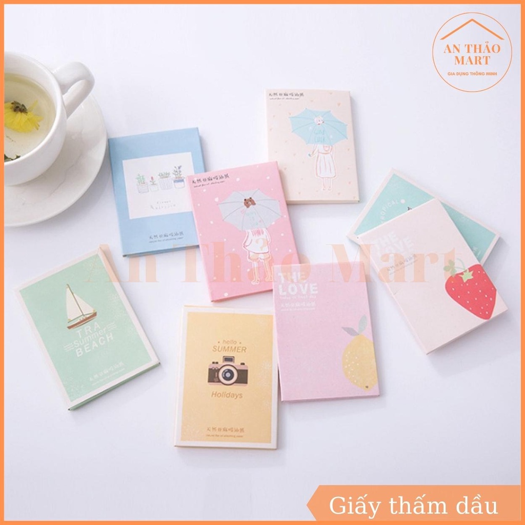 Gói 50 Tờ Giấy Thấm Dầu Da Mặt Loại Bỏ Dầu Nhờn Thừa Trên Da