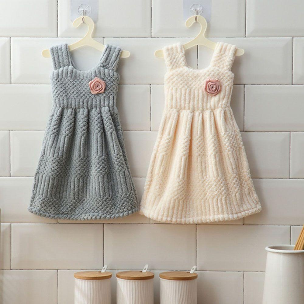 Khăn Lau Chén Dĩa Mini Có Móc Treo Họa Tiết Dễ Thương Chất Lượng Cao