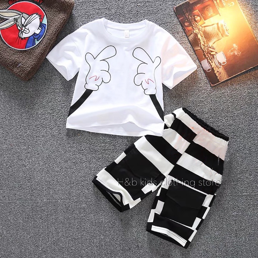 SIÊU PHẨM - SÉT BÀN TAY HÈ CHO BÉ TRAI QUẦN LỬNG cotton 4c size 7-20kg