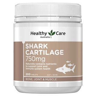Viên uống Shark Cartilage 750mg Sụn Vi Cá Mập Healthy Care 200 viên