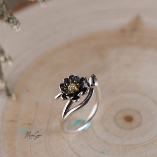 Nhẫn hoa sen thủ công thanh thoát vintage