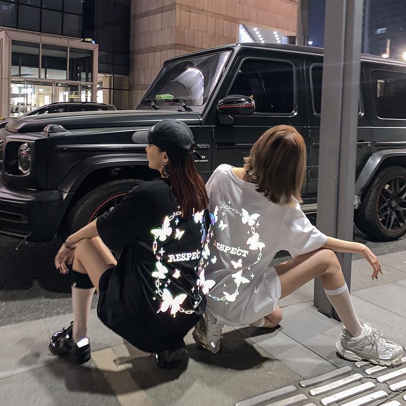 Fashionable Reflective Butterfly Pattern for Women T-shirt