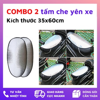 Tấm che phủ yên xe máy bạc phản quang - combo 2 tấm
